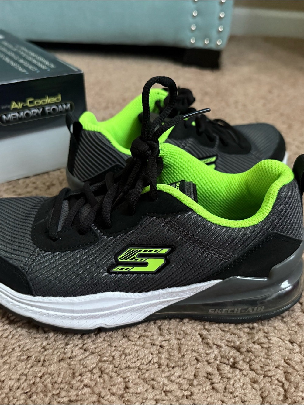Skechers Kids' Gray & Neon Green Athletic Sneakers